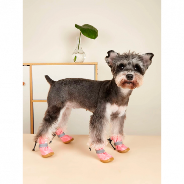 Черевики для собак з плащової тканини 4 шт. - Breathable Pet Shoes, pink, XS: 4х3.5 см