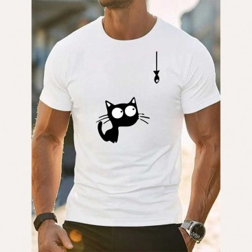 Футболка мужская J.Coconut - Cat with Fish, L