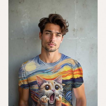 Футболка мужская Manfinity Homme - Munch's Cat, L