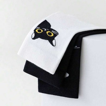 Шкарпетки жіночі з котиком Fansphere Goods - Black Cat, 36-39