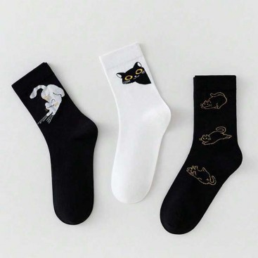 Шкарпетки жіночі з котиком Fansphere Goods - Black Cat, 36-39