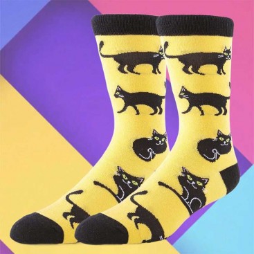 Шкарпетки жіночі з котиком Manolo - Yellow Cat, 37-45