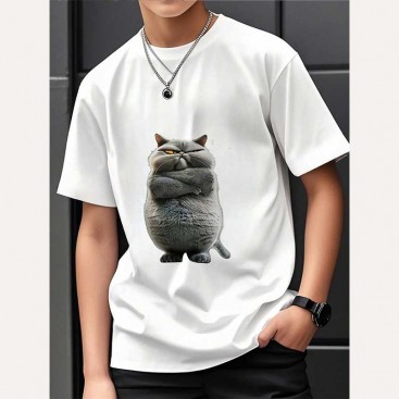 Футболка для хлопчиків 10 років Sugar Raccoons - Fat Cat White