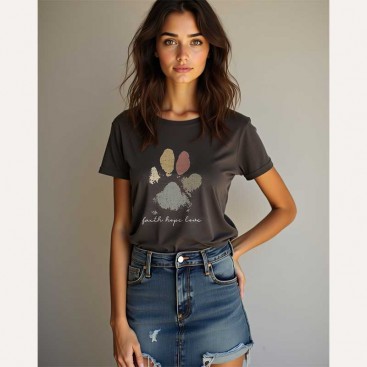 Футболка жіноча InLove - Lovely Paw Dark Grey, XXL