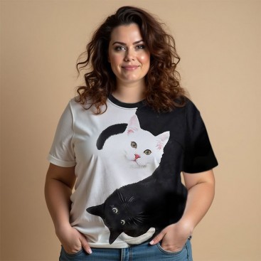 Футболка женская Luna - Black and White Cats, XL