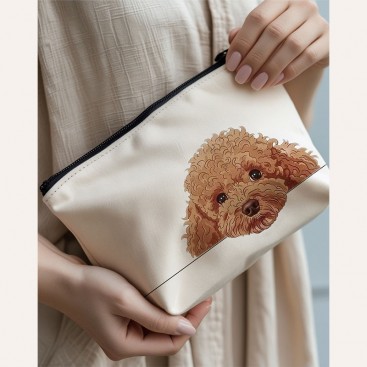 Косметичка біла з той-пуделем Confession - Toy poodle