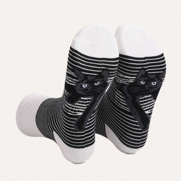 Носки унисекс в полоску Luna - Сat on sole white, 36-39