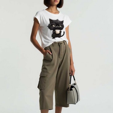 Футболка жіноча InLove - Cat with cup, XL