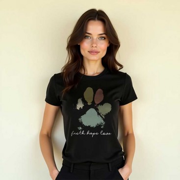 Футболка жіноча InLove - Colorfull Paw on Black, M (38)