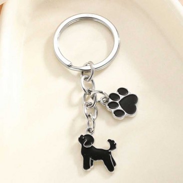 Брелок срібний з лапкою і песиком Apple Girl - Dog and Paw