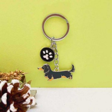 Брелок з таксою Woody - Black Dachshund