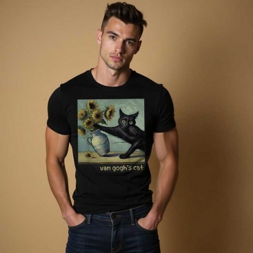 Футболка чоловіча Manfinity Homme - Van Gogh's Cat, S