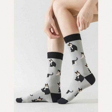 Шкарпетки з сірими котиками PlaySox - Gray Cats, 36-39