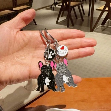 Брелок із французиком сірий Woody - Gray French Bulldog