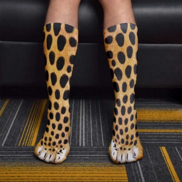 Шкарпетки з 3D принтом у вигляді котячих лапок Julia - Leopard cat paw, 35-41