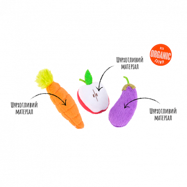 М'яка іграшка для котів у вигляді фермерських овочів Feline Frenzy - Garden Fresh