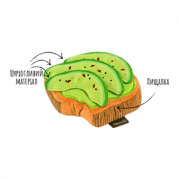 М'яка іграшка для собак тост з авокадо Pet Play - Avo-doggo Toast, XS