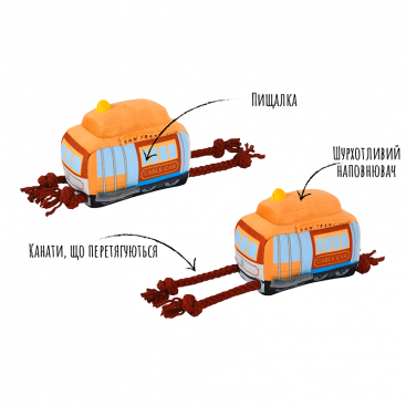 Мягкая игрушка для собак канатный трамвай Pet Play - San Pup-cisco Cable Car