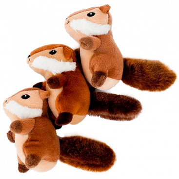 М'яка іграшка для собак Zippy Paws Miniz 3-Pack - Chipmunks
