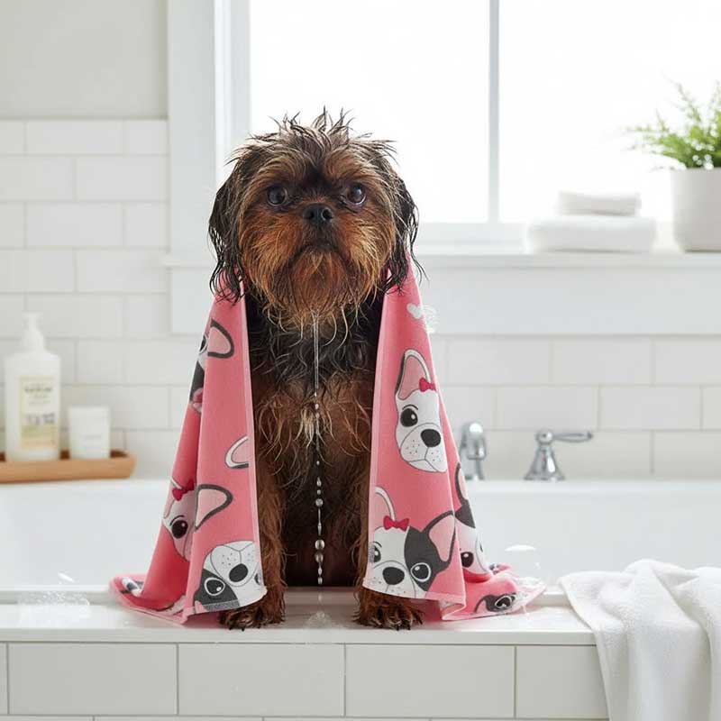 Рушник для собак PetBath - Sweet Bulldogs, 45х66 см