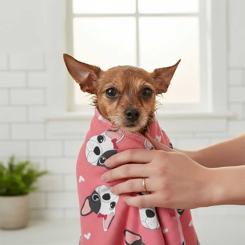 Рушник для собак PetBath - Sweet Bulldogs, 45х66 см