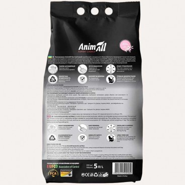 Наполнитель бентонитовый с ароматом детской пудры AnimAll - Белый, 5 л