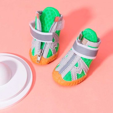 Черевики для собак 4 шт зелені - Breathable Pet Shoes,  M (5х4 см)
