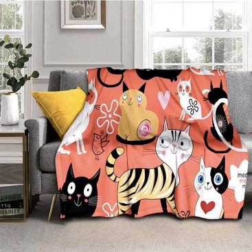Фланелевый плед для кошек Home Creative - Terracotta, 100х130 см