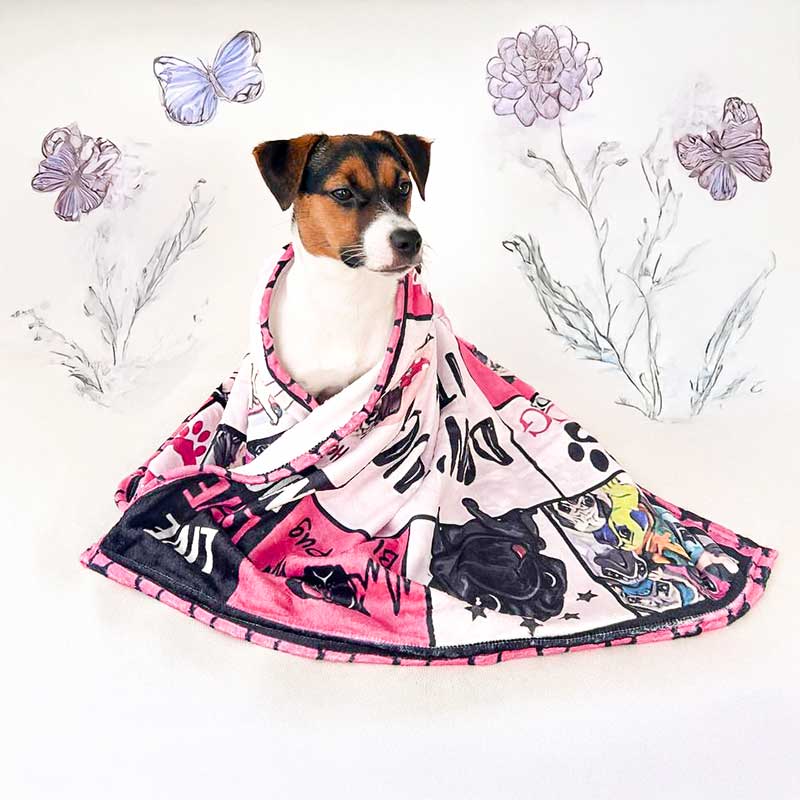 Фланелевый плед для собак Home Creative - Don't Pug with me, 70x100 см