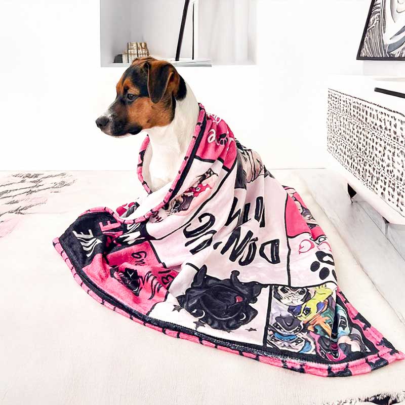Фланелевый плед для собак Home Creative - Don't Pug with me, 70x100 см