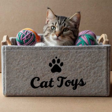 Кошик для зберігання іграшок для котів PetsIn - Eco Box, grey