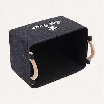 Кошик для зберігання іграшок для котів PetsIn - Eco Box, black