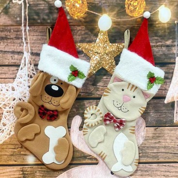 Новогодний чулок для подарков и декора PetsIn - Brown Dog Socks