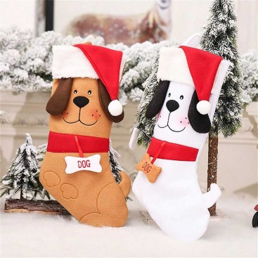 Новорічна панчоха для подарунків та декору PetsIn - Brown Santa's Dog Socks