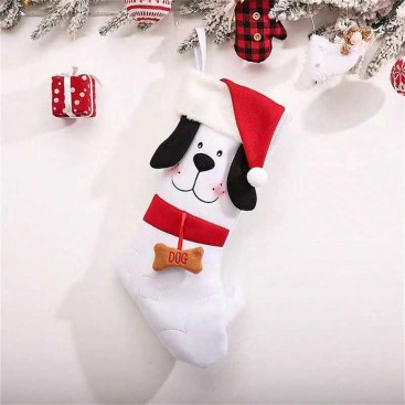 Новогодний чулок для подарков и декора PetsIn - White Santa's Dog Socks