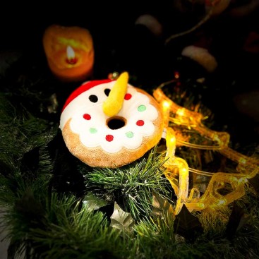 Рождественская игрушка для собак донатс-снеговик PetsIn - Snowman Donut