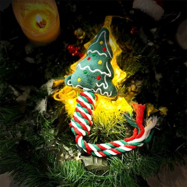 Рождественская игрушка для собак елки с канатом PetsIn - Christmas Tree Rope