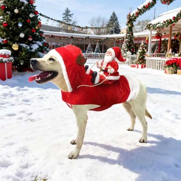 Рождественская накидка для животных с Санта-Клаусом на спине PetsIn - Chef style Santa Claus, M