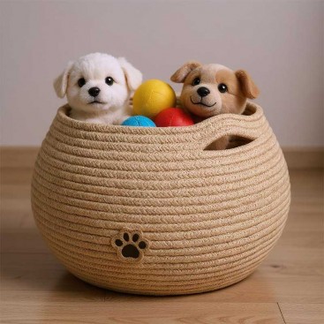 Корзинка для хранения игрушек PetsIn - Round Beige