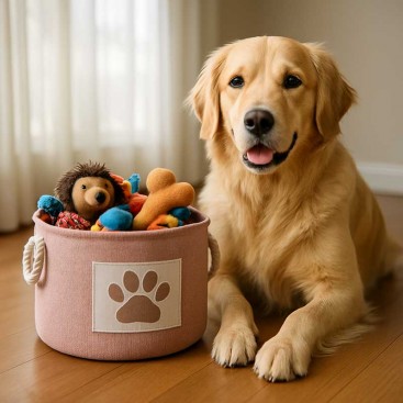 Кошик для зберігання іграшок для тварин PetLobby - TailBin Pink