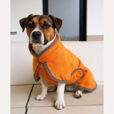 Плюшевый халат без капюшона CareDo - Orange, 3XL