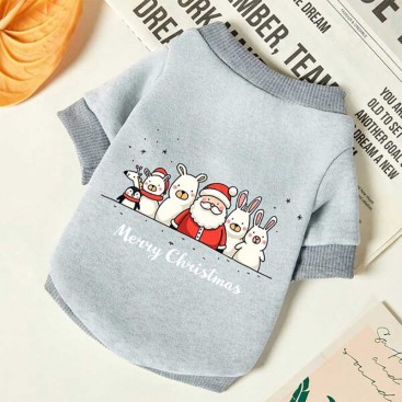 Свитшот для больших собак серый с рождественскими героями PetsIn - Santa&Co, 4XL