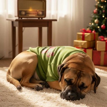 Свитшот для больших собак зеленый PetsIn - Greentown Ho Ho Ho, 3XL