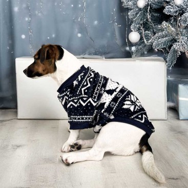 Велюровый свитшот для собак PetsIn - Velur Navy Blue, M