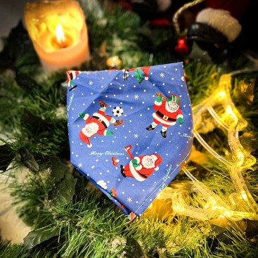 Різдвяна бандана для собак PetsIn - Santa sportsman, blue