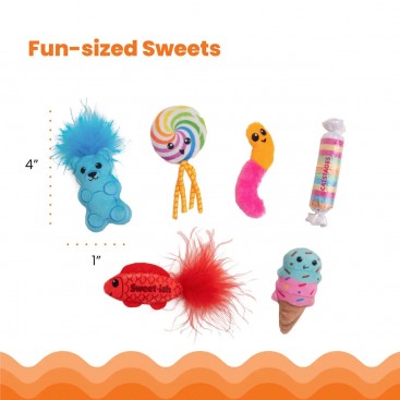 Игрушка для котов с мятой цветная Petstages - Kitty Sweet Treats, 6 шт