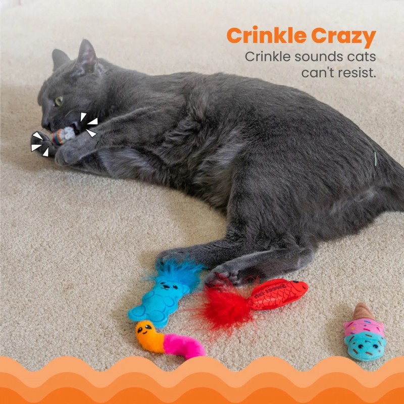 Іграшка для котів з м'ятою мультікольорові Petstages - Kitty Sweet Treats, 6 шт