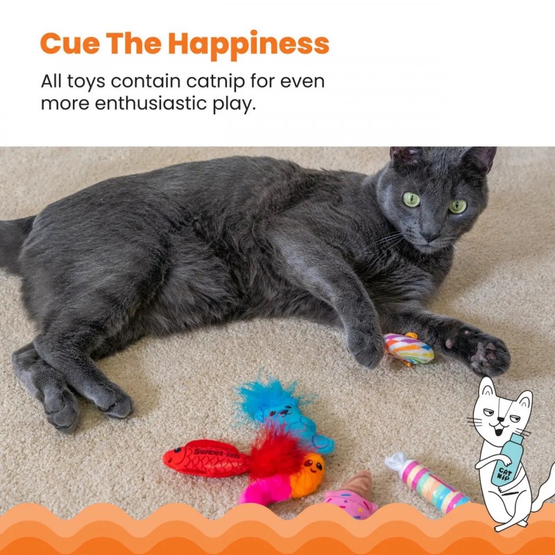 Іграшка для котів з м'ятою мультікольорові Petstages - Kitty Sweet Treats, 6 шт