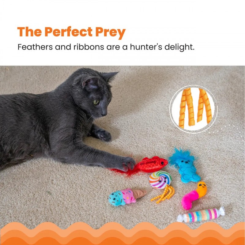 Іграшка для котів з м'ятою мультікольорові Petstages - Kitty Sweet Treats, 6 шт