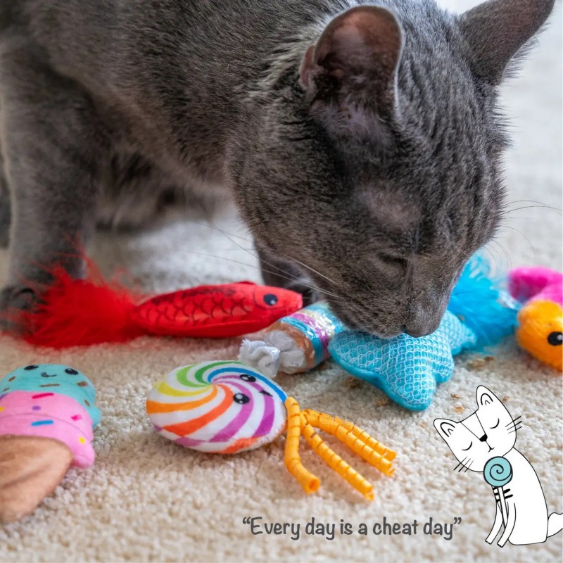 Іграшка для котів з м'ятою мультікольорові Petstages - Kitty Sweet Treats, 6 шт